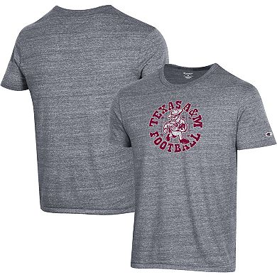 Men's Champion Gray Texas A&M Aggies Ol' Sarge Football Tri-Blend T-Shirt