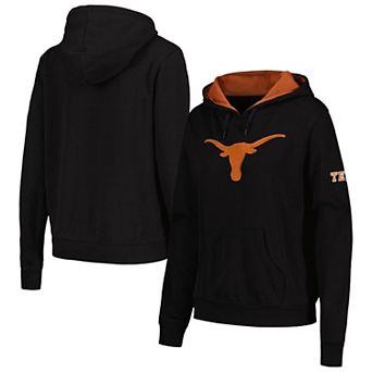 Women's Colosseum Black Texas Longhorns Big Logo Pullover Hoodie