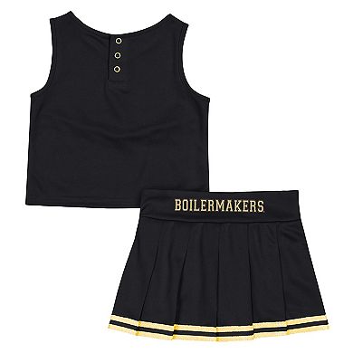 Girls Toddler Colosseum Black Purdue Boilermakers Time For Recess Cheer Top & Skirt Set