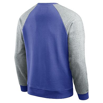 Men's Darius Rucker Collection by Fanatics Heather Gray/Royal Los Angeles Rams Colorblock Pullover Sweatshirt