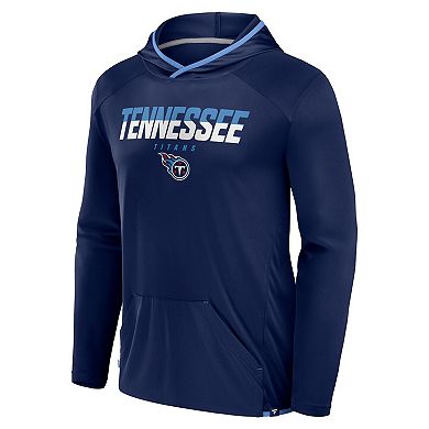 Men's Fanatics Navy Tennessee Titans Transitional Defender Hoodie Long Sleeve T-Shirt