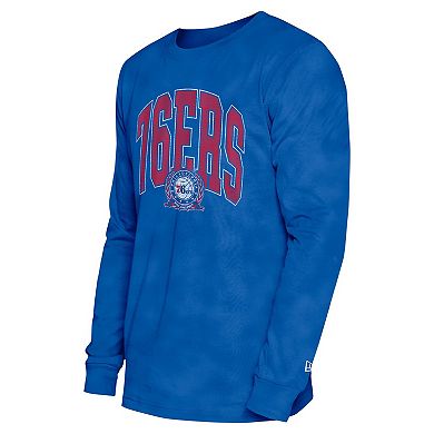 Unisex New Era Royal Philadelphia 76ers Oversized Essentials Enzyme Wash Long Sleeve T-Shirt