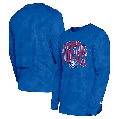 Unisex New Era Royal Philadelphia 76ers Oversized Essentials Enzyme Wash Long Sleeve T-Shirt