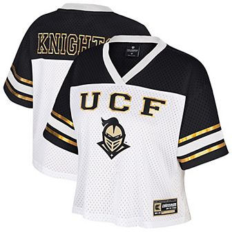Women's Colosseum White UCF Knights Treasure Cropped Football Jersey