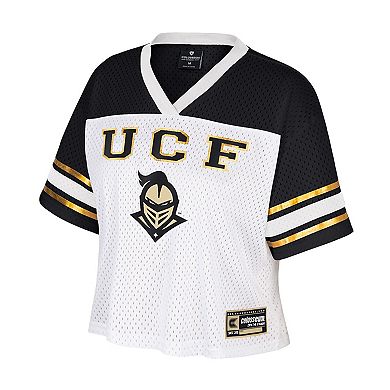 Women's Colosseum White UCF Knights Treasure Cropped Football Jersey