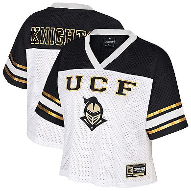 Women's Colosseum White UCF Knights Treasure Cropped Football Jersey
