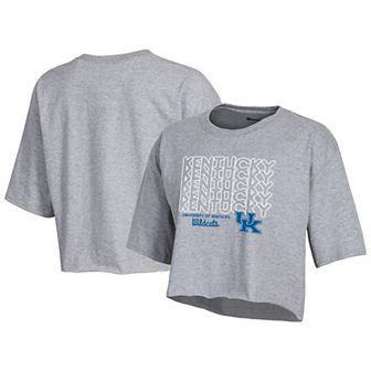Women's Champion Heather Gray Kentucky Wildcats Boyfriend Cropped T-Shirt