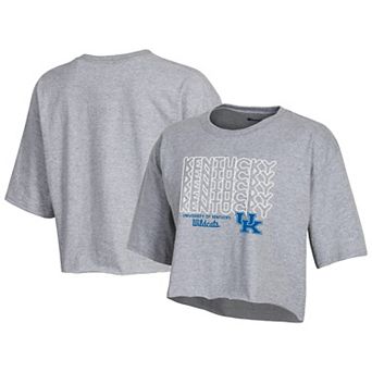 Women's Champion Heather Gray Kentucky Wildcats Boyfriend Cropped T-Shirt