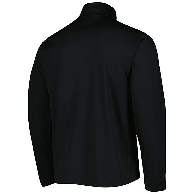 Men's Champion Black Wisconsin Badgers Textured Quarter-Zip Jacket