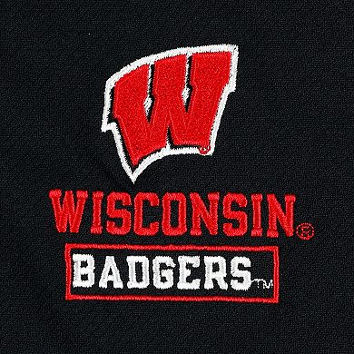 Men's Champion Black Wisconsin Badgers Textured Quarter-Zip Jacket