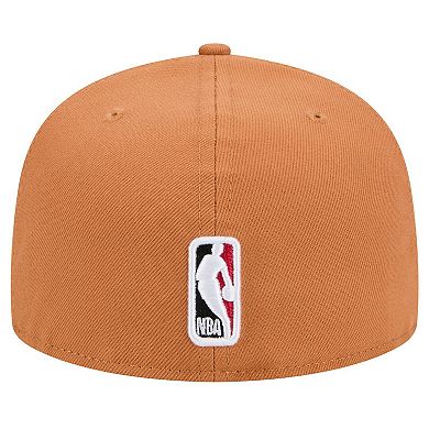 Men's New Era Tan Miami Heat Color Pack 59FIFTY Fitted Hat
