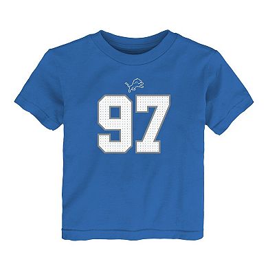 Toddler Nike Aidan Hutchinson Blue Detroit Lions Player Name & Number T-Shirt