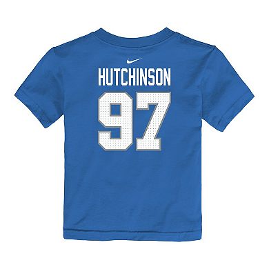 Toddler Nike Aidan Hutchinson Blue Detroit Lions Player Name & Number T-Shirt