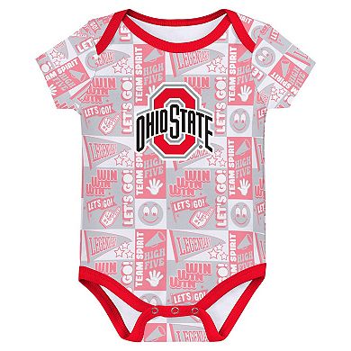 Infant Ohio State Buckeyes Sunday Comics 3-Pack Bodysuit Set