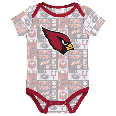 Infant Arizona Cardinals Play Day Three-Pack Bodysuit Set