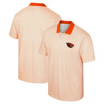 Men's Colosseum White/Orange Oregon State Beavers Print Stripe Polo