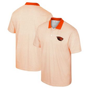 Men's Colosseum White/Orange Oregon State Beavers Print Stripe Polo