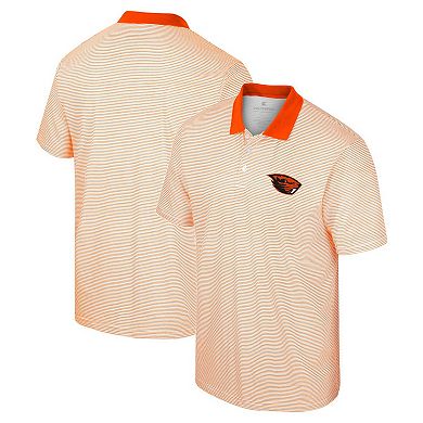 Men's Colosseum White/Orange Oregon State Beavers Print Stripe Polo