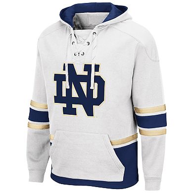 Men's Colosseum White Notre Dame Fighting Irish Lace Up 3.0 Pullover Hoodie