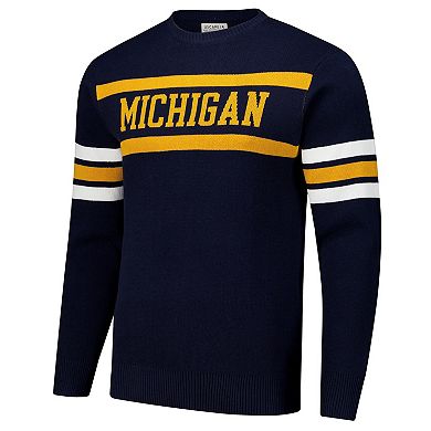 Unisex Uscape Apparel Navy Michigan Wolverines Renew Knit Vintage Pullover Sweater