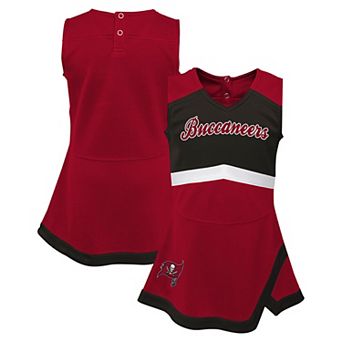 Girls Toddler Red Tampa Bay Buccaneers Cheer Captain Dress with Bloomers