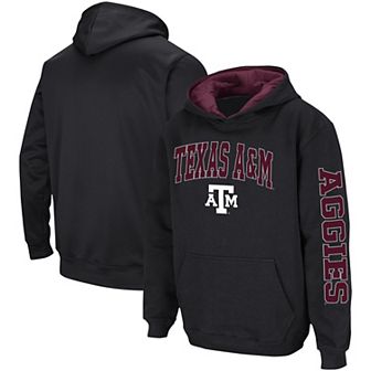 Youth Colosseum Black Texas A&M Aggies 2-Hit Pullover Hoodie