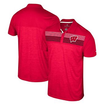 Men's Colosseum Red Wisconsin Badgers Langmore Polo