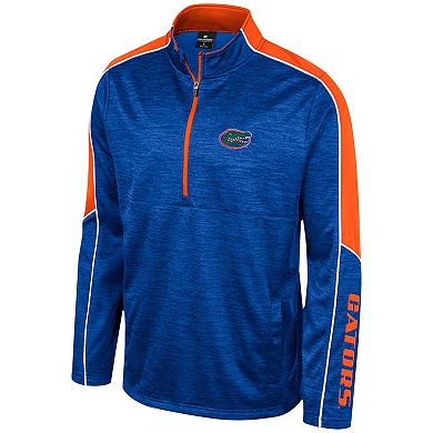 Men's Colosseum Royal Florida Gators Marled Half-Zip Jacket