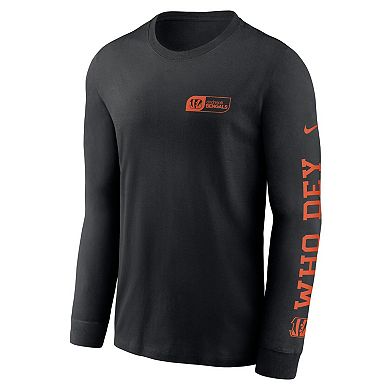 Men's Nike Black Cincinnati Bengals All Out Long Sleeve T-Shirt