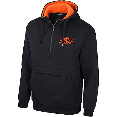 Men's Colosseum Black Oklahoma State Cowboys Half-Zip Hoodie