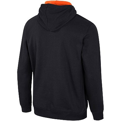Men's Colosseum Black Oklahoma State Cowboys Half-Zip Hoodie