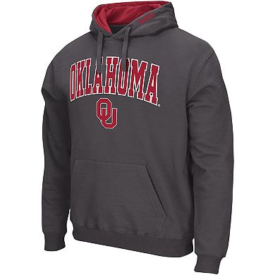Men's Colosseum Charcoal Oklahoma Sooners Arch & Logo 3.0 Pullover Hoodie