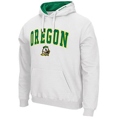 Men's Colosseum White Oregon Ducks Arch & Logo 3.0 Pullover Hoodie
