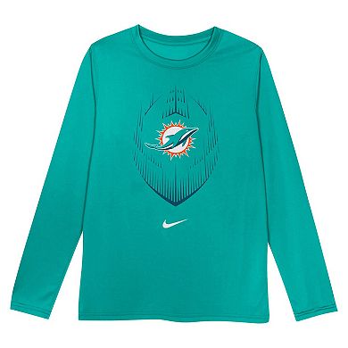 Toddler Nike Aqua Miami Dolphins Legend Icon Long Sleeve T-Shirt