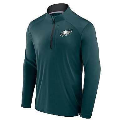 Men's Fanatics Midnight Green Philadelphia Eagles Defender Long Sleeve Quarter-Zip Jacket