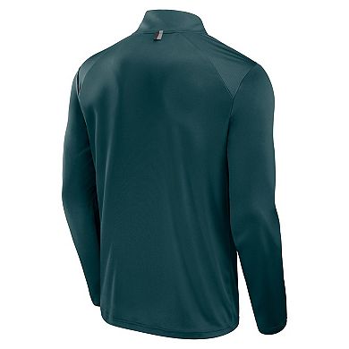 Men's Fanatics Midnight Green Philadelphia Eagles Defender Long Sleeve Quarter-Zip Jacket