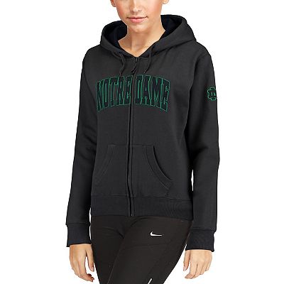 Women s Charcoal Notre Dame Fighting Irish Arched Name Full Zip Hoodie