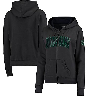 Women's Charcoal Notre Dame Fighting Irish Arched Name Full Zip Hoodie