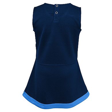 Girls Toddler Navy Tennessee Titans Cheer Captain Dress with Bloomers