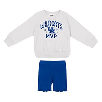 Girls Toddler Colosseum White/Royal Kentucky Wildcats Beta Fleece Sweatshirt and Shorts Set