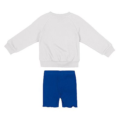 Girls Toddler Colosseum White/Royal Kentucky Wildcats Beta Fleece Sweatshirt and Shorts Set