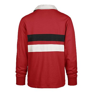 Men's '47 Scarlet Nebraska Huskers Clubhouse Knox Thames Long Sleeve Rugby Polo