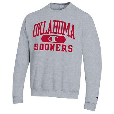 Men's Champion Heather Gray Oklahoma Sooners Arch Pill Sweatshirt