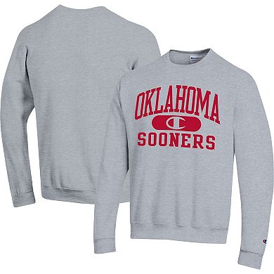 Men's Champion Heather Gray Oklahoma Sooners Arch Pill Sweatshirt