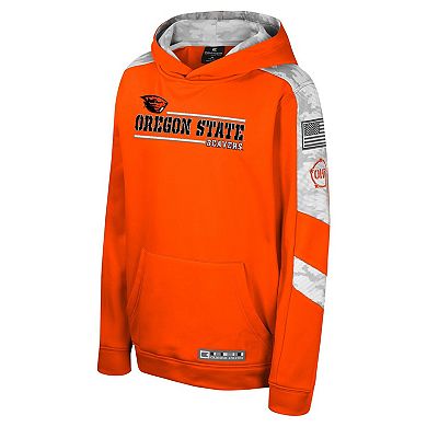 Youth Colosseum Orange Oregon State Beavers OHT Military Appreciation Cyclone Digital Camo Pullover Hoodie
