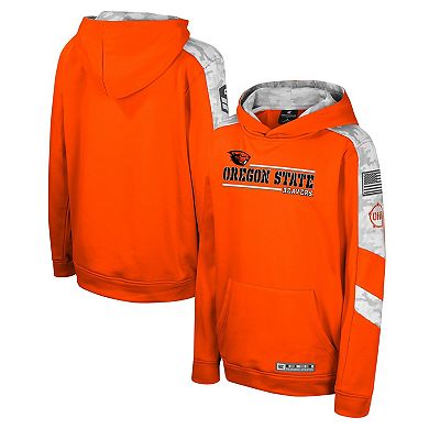 Youth Colosseum Orange Oregon State Beavers OHT Military Appreciation Cyclone Digital Camo Pullover Hoodie