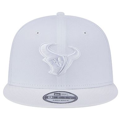 Men's New Era Houston Texans Main White on White 9FIFTY Snapback Hat