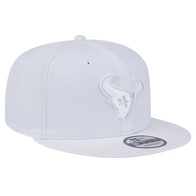 Men's New Era Houston Texans Main White on White 9FIFTY Snapback Hat