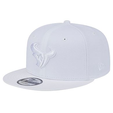 Men's New Era Houston Texans Main White on White 9FIFTY Snapback Hat