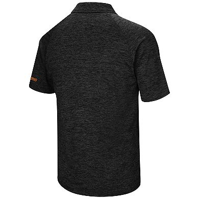 Men's Colosseum Heather Black Texas Longhorns Big & Tall Down Swing Raglan Polo